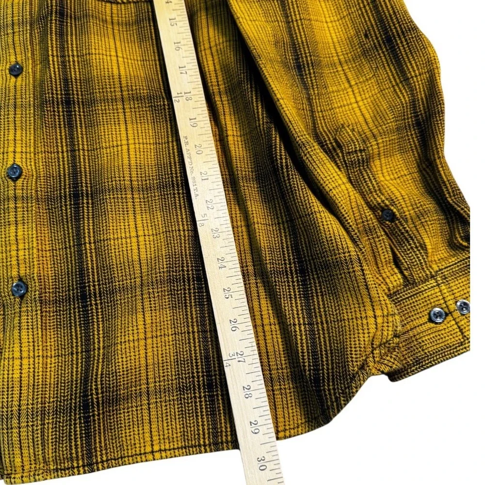 The North Face Men's XL‎ Yellow Plaid Flannel Shirt 100% Cotton Button